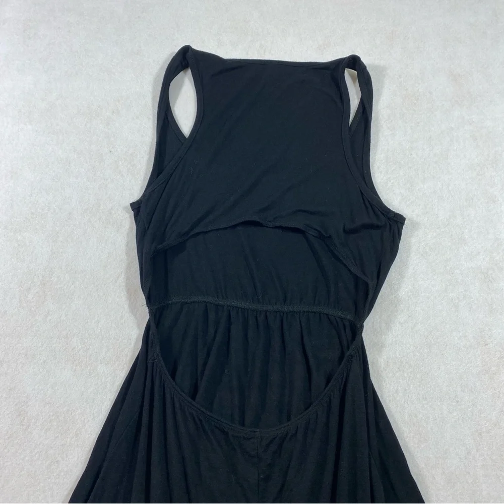 High low Black Dress Open Back Sleeveless Jersey High Low Black Medium - Picture 7 of 10